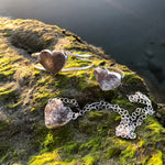 Load image into Gallery viewer, Druzy Quartz Heart Necklace-Jenstones Jewelry

