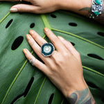 Load image into Gallery viewer, Stalactite Slice Ring Green Agate-Jenstones Jewelry
