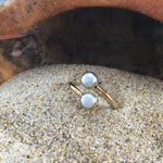 Load image into Gallery viewer, Bronze Wrap Ring White Pearl-Jenstones Jewelry
