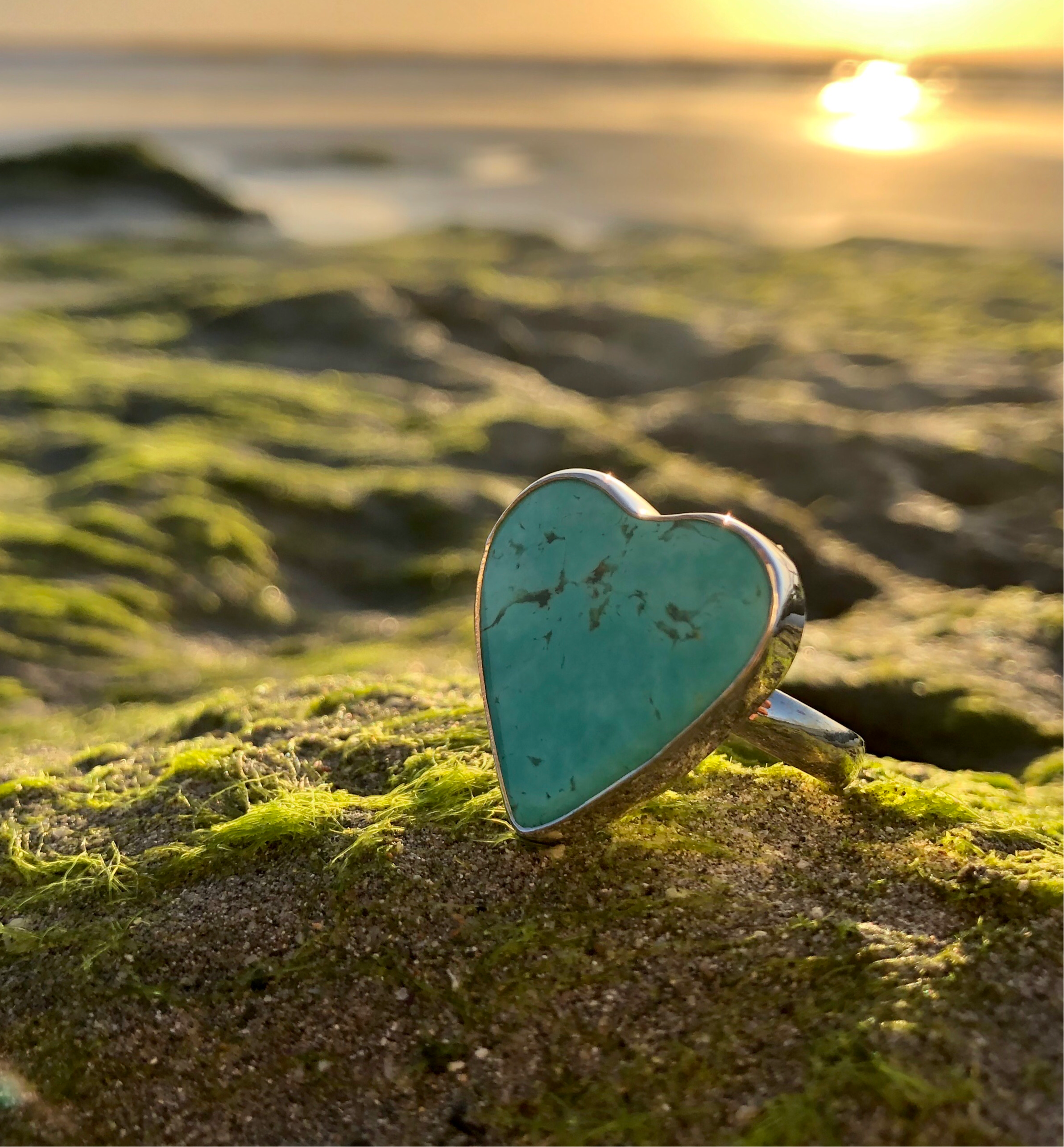 Turquoise Heart Ring-Jenstones Jewelry