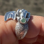 Load image into Gallery viewer, Mermaid Ring with Emerald-Jenstones Jewelry
