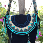Load image into Gallery viewer, Mochila Navy Blue Large with Flap Design-Jenstones Jewelry
