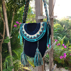 Mochila Navy Blue Large with Flap Design-Jenstones Jewelry
