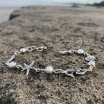 Load image into Gallery viewer, Sea Creatures and Pearl Silver Link Bracelet-Jenstones Jewelry
