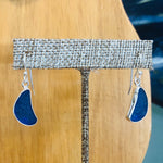Load image into Gallery viewer, Drop Earrings Sterling and Blue Sea Glass-Jenstones Jewelry
