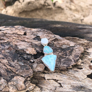 Larimar & Opal Pendant-Jenstones Jewelry