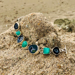 Load image into Gallery viewer, Emerald &amp; Geode Druzy Link Bracelet-Jenstones Jewelry
