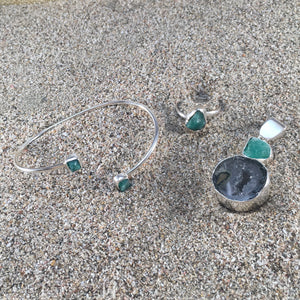 Emerald & Geode Druzy Pendant-Jenstones Jewelry