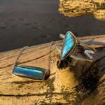 Load image into Gallery viewer, Labradorite Fire Blue Power Necklace-Jenstones Jewelry
