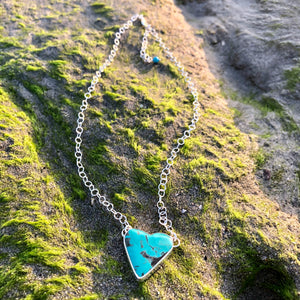 Turquoise Heart Necklace-Jenstones Jewelry