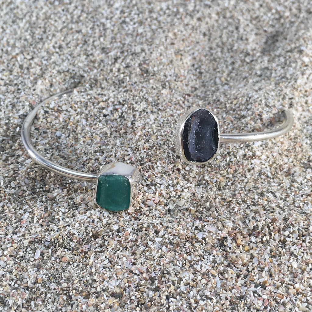 Emerald & Geode Druzy Wrap Cuff-Jenstones Jewelry