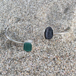 Load image into Gallery viewer, Emerald &amp; Geode Druzy Wrap Cuff-Jenstones Jewelry

