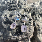 Load image into Gallery viewer, Labradorite Eye &amp; Geode Earrings-Jenstones Jewelry
