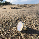 Load image into Gallery viewer, Rainbow Moonstone Oval Ring-Jenstones Jewelry
