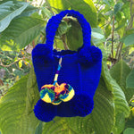Load image into Gallery viewer, Mochila Royal Blue Small Pom Pom-Jenstones Jewelry
