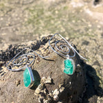 Load image into Gallery viewer, Emerald Swirl Earrings-Jenstones Jewelry

