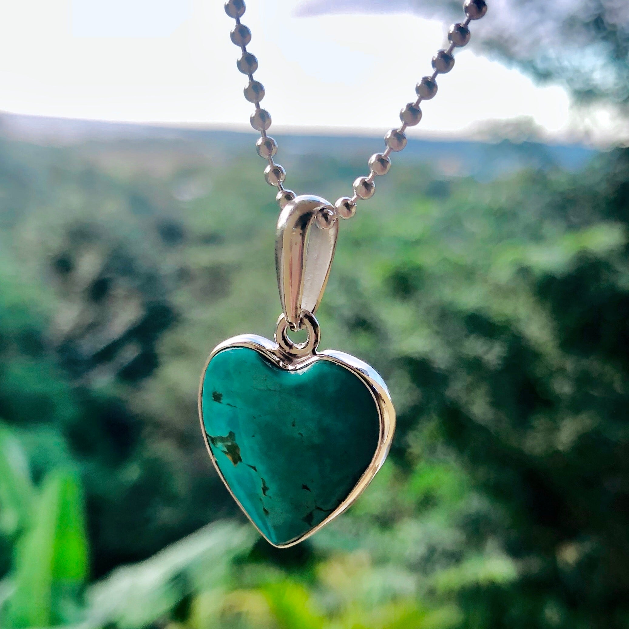 Turquoise Heart Pendant-Jenstones Jewelry