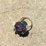 Load image into Gallery viewer, Amethyst Ring Raw Druzy Round-Jenstones Jewelry
