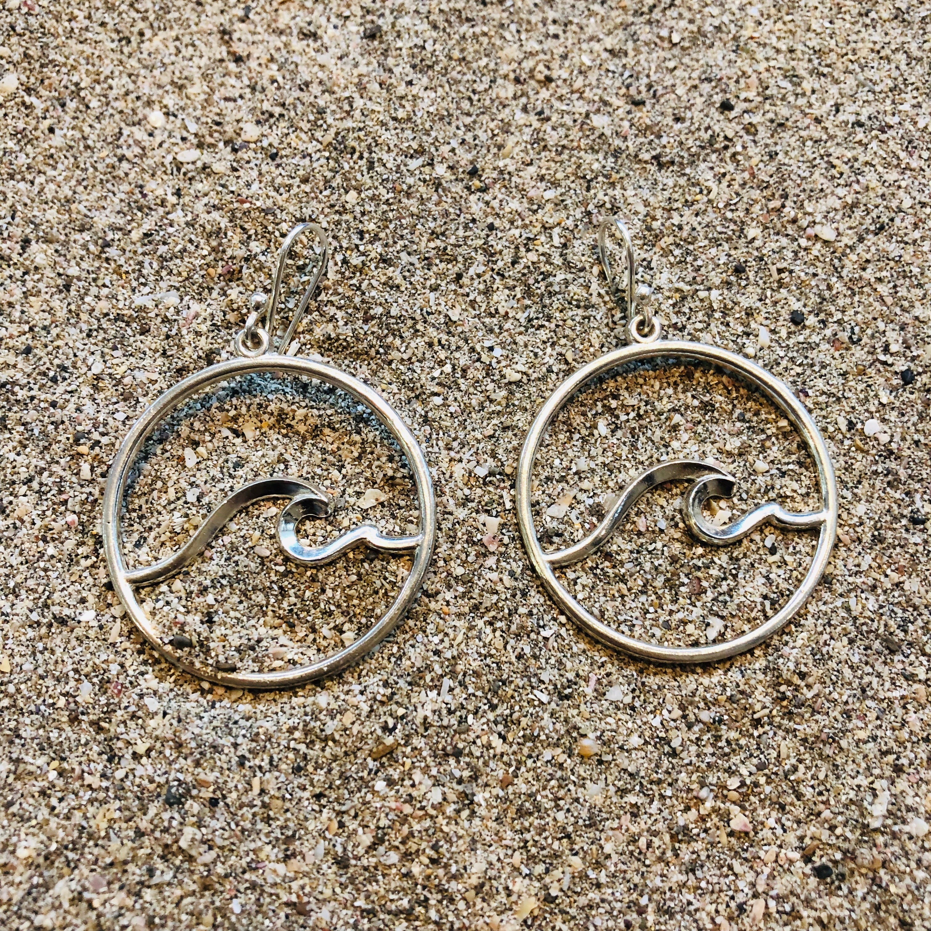 Nosara Wave Hoops Sterling Silver-Jenstones Jewelry