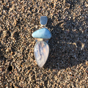 Moonstone & Larimar Pendant-Jenstones Jewelry