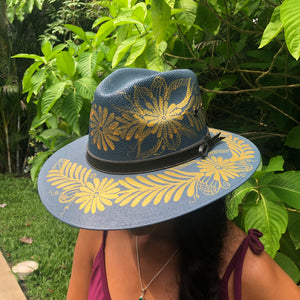 Sombrero Blue w/ Gold Paint-Jenstones Jewelry