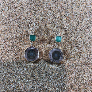 Emerald & Geode Druzy Earrings-Jenstones Jewelry