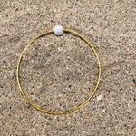 Load image into Gallery viewer, Hammered Bronze Bangle with Pearl-Jenstones Jewelry
