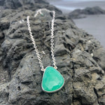 Load image into Gallery viewer, Chalcedony Facet Necklace Triangular-Jenstones Jewelry

