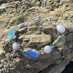Load image into Gallery viewer, Pearl &amp; Sea Glass Link Bracelet-Jenstones Jewelry
