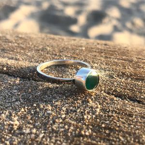 Emerald Ring Round Facet-Jenstones Jewelry