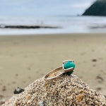Load image into Gallery viewer, Emerald Ring Raw Prong Setting Petite-Jenstones Jewelry
