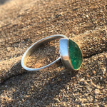 Load image into Gallery viewer, Emerald Ring Tear Facet-Jenstones Jewelry
