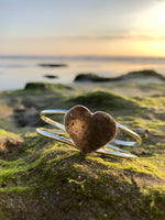 Load image into Gallery viewer, Druzy Quartz Heart Cuff-Jenstones Jewelry
