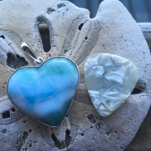 Larimar Heart Pendant Large-Jenstones Jewelry