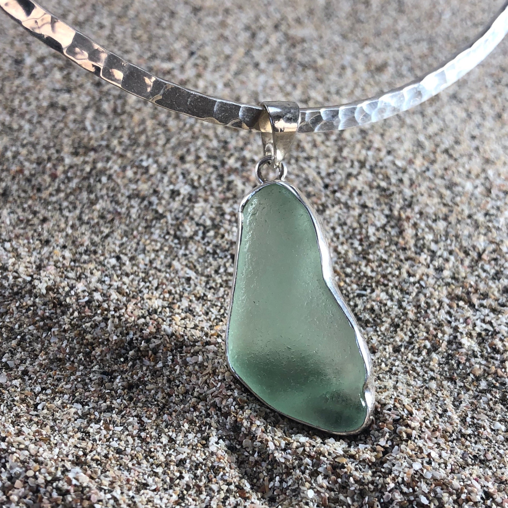 Pendant Sea Foam Green Seaglass-Jenstones Jewelry
