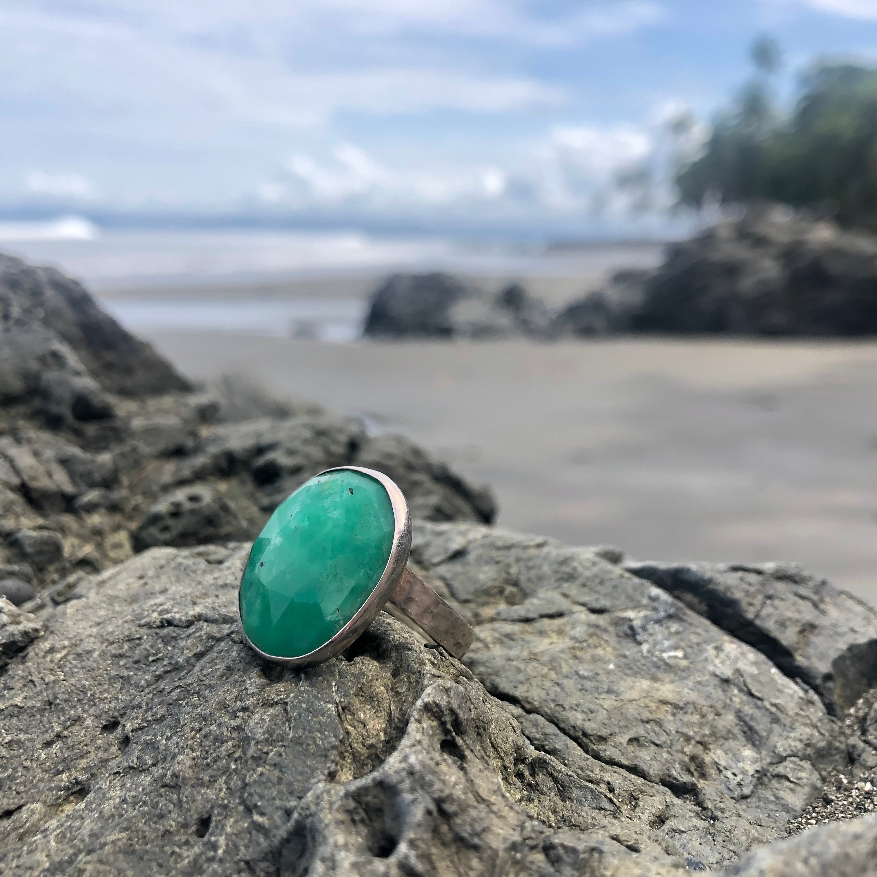Chalcedony Facet Ring Oval-Jenstones Jewelry