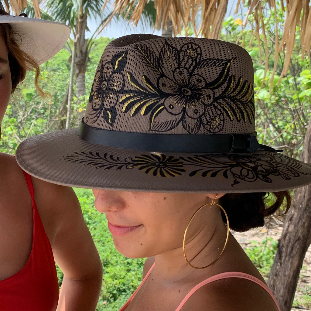 Sombrero Taupe & Black/ Gold-Jenstones Jewelry