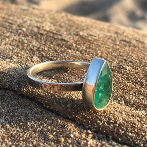 Emerald Ring Tear Facet-Jenstones Jewelry