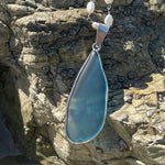 Load image into Gallery viewer, Aqua Blue Large Sea Glass Pendant-Jenstones Jewelry
