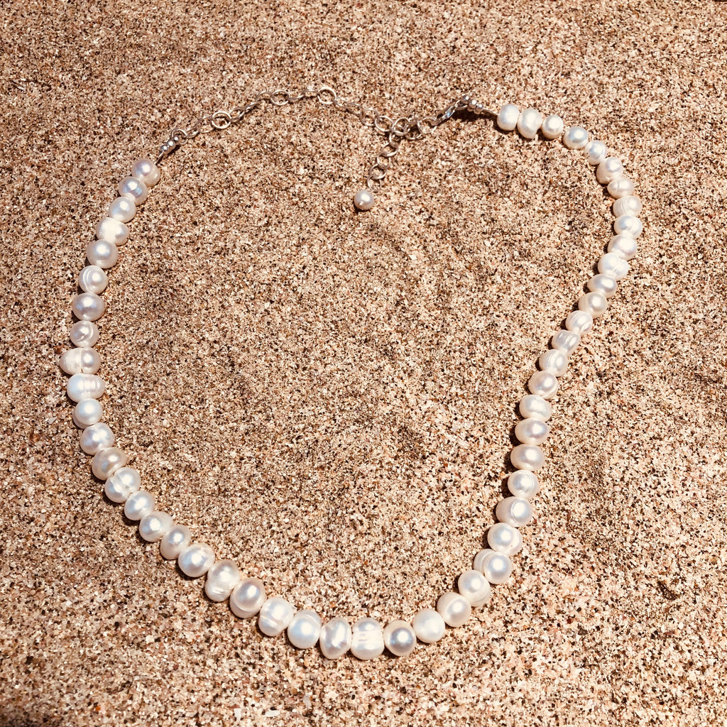 Pearl Necklace White Freshwater-Jenstones Jewelry