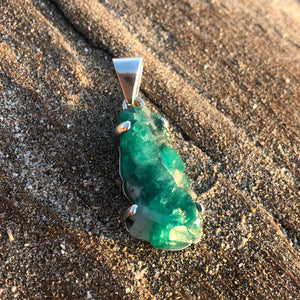 Emerald Druzy Pendant Large-Jenstones Jewelry