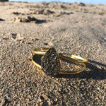 Load image into Gallery viewer, Titanium Druzy Cuff, Gold Plated Bronze-Jenstones Jewelry
