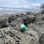 Load image into Gallery viewer, Emerald Ring Raw Sterling Size 8-Jenstones Jewelry
