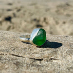 Load image into Gallery viewer, Sea Foam Green Sea Glass Sterling Silver Ring-Jenstones Jewelry

