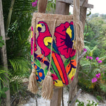 Load image into Gallery viewer, Mochila Pink Parrot Large Design Beige-Jenstones Jewelry
