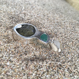 Emerald & Geode Druzy Pendant-Jenstones Jewelry