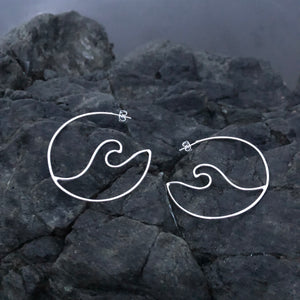 Open Wave Hoops Sterling Silver-Jenstones Jewelry