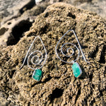 Load image into Gallery viewer, Emerald Swirl Earrings-Jenstones Jewelry
