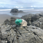 Load image into Gallery viewer, Emerald Ring Raw Repousse’ Prong Setting 8.5-Jenstones Jewelry
