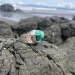 Load image into Gallery viewer, Emerald Ring Raw Repousse’ Prong Setting 8.5-Jenstones Jewelry
